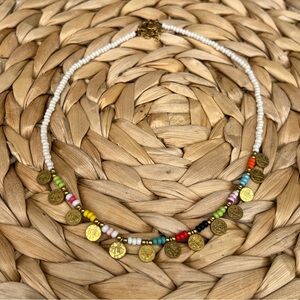 Colorful Beaded Necklace with Gold Accents​